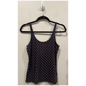 BDG Navy Blue Pink Dots Tank Top